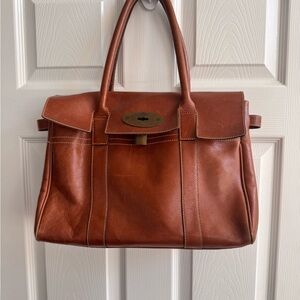 Mulberry Bayswater Turn Lock Oak Brown Leather Hand Bag